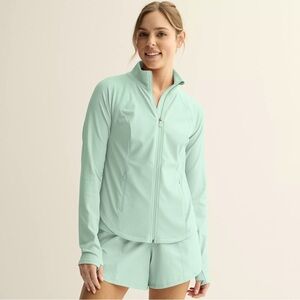 Tek Gear Ultrastretch zip up athletic jacket in River Moss size Large brand new